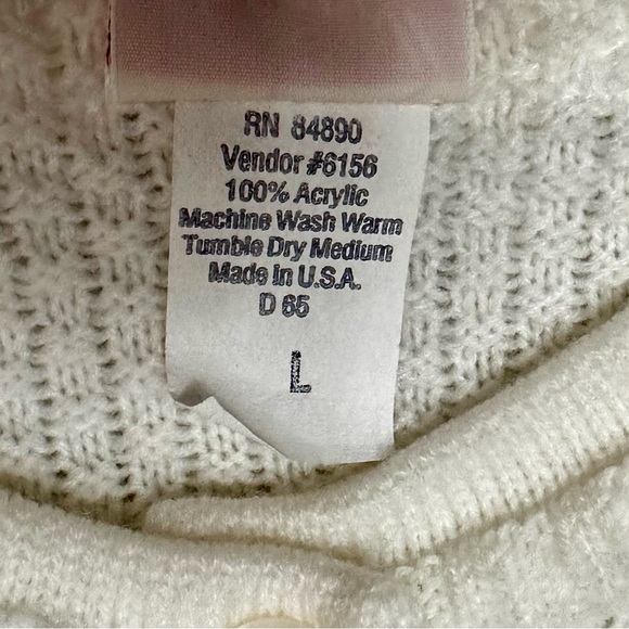 Cottagecore Coastal Grandma Womens Sz L White Button Up Cardigan Vintage Staple - Picture 5 of 10